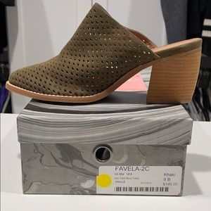Mid heel favela mule - khaki green